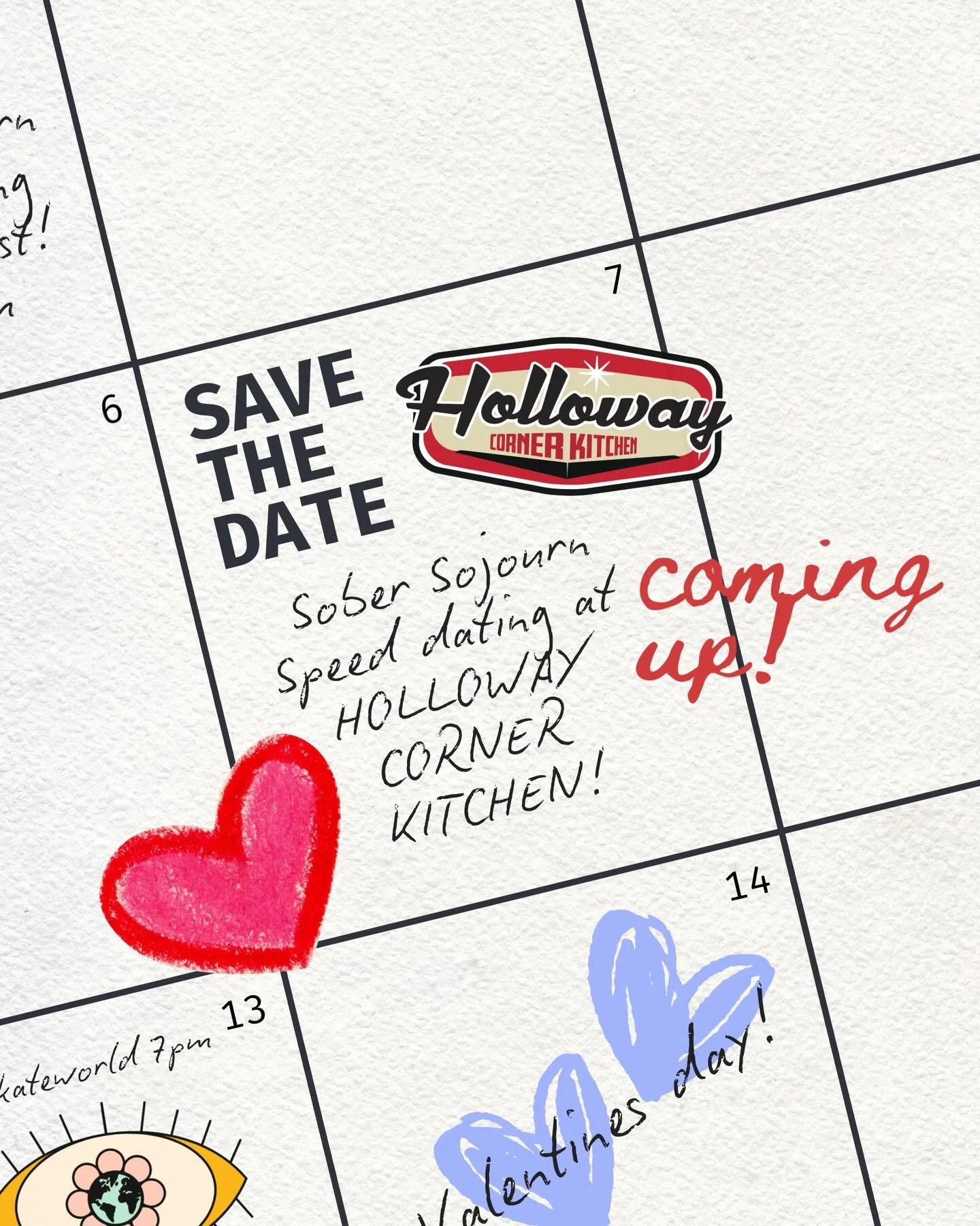 Looking for love in the High Country? Let us help! Our very good friends @sobersojournorg are hosting a special SPEED DATING event here @hollowaycornerkitchen on SATURDAY, FEBRUARY 7, from 5-7pm!!