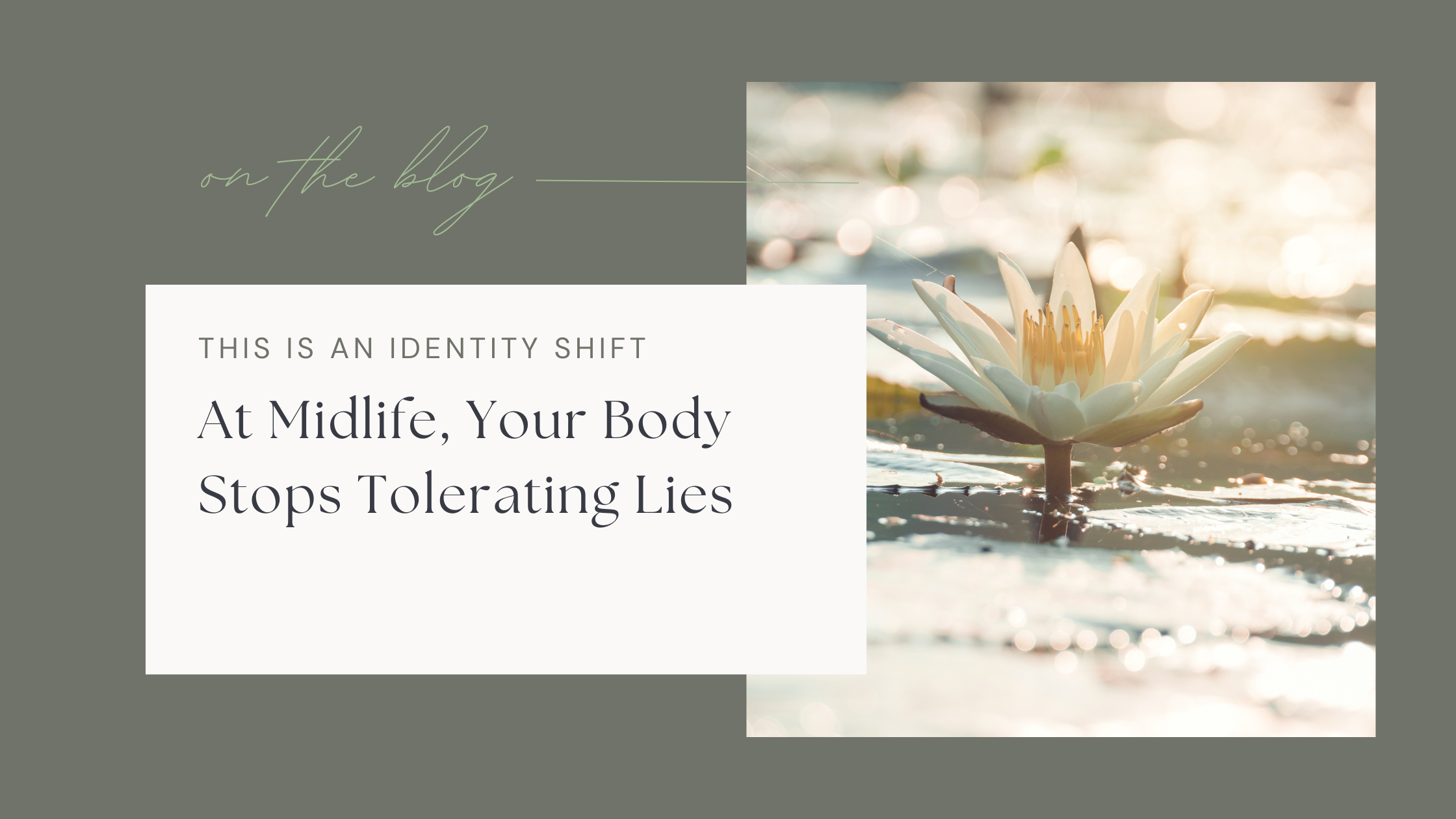 At Midlife, Your Body Stops Tolerating Lies&nbsp;