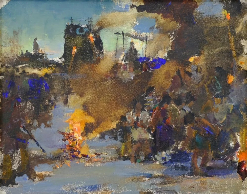 Christmas Eve, Taos Pueblo Sketch