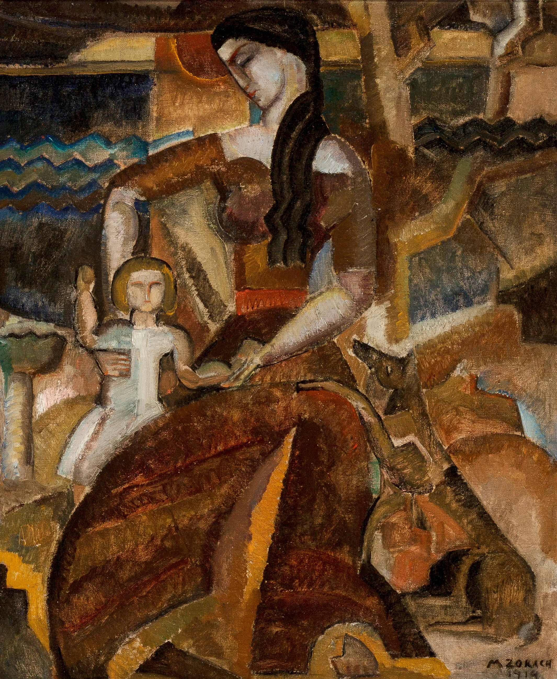 Mother and Child (recto), and Three Figures on a Beach (verso)