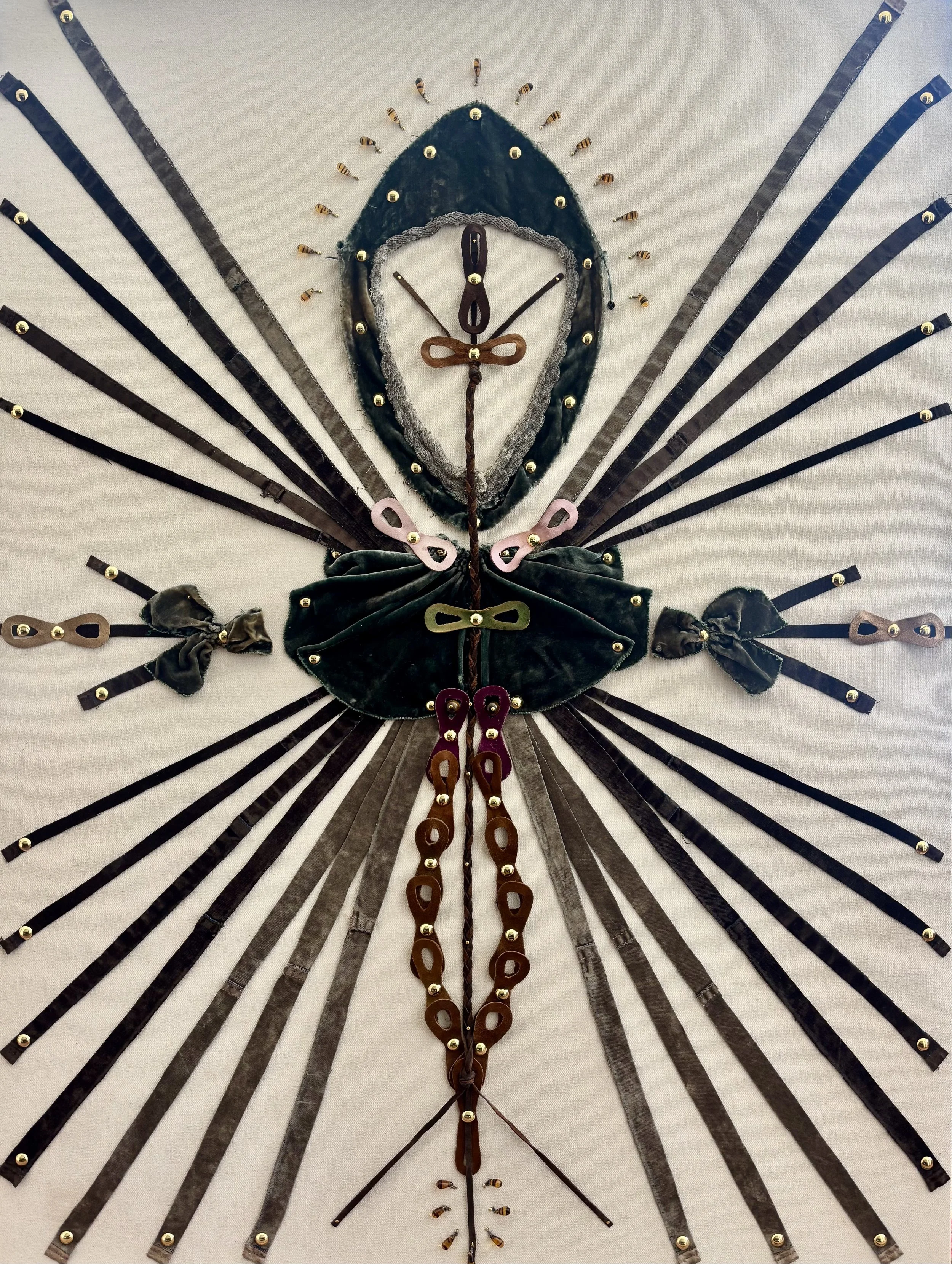 Totem for a Monarch - Assemblage on canvas over panel, 40 x 30", 2026