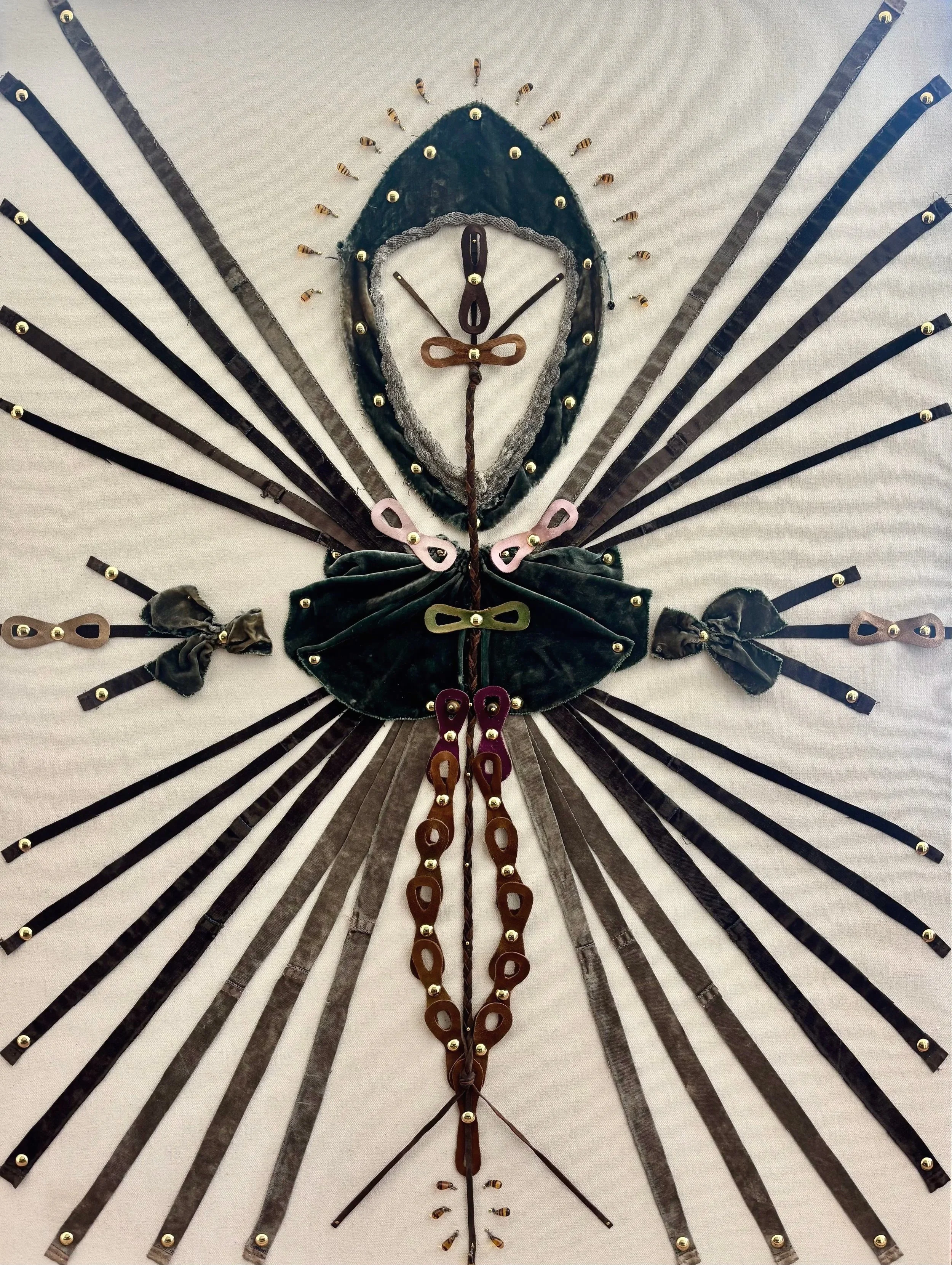 Totem for a Monarch - Assemblage on canvas over panel, 40 x 30", 2026