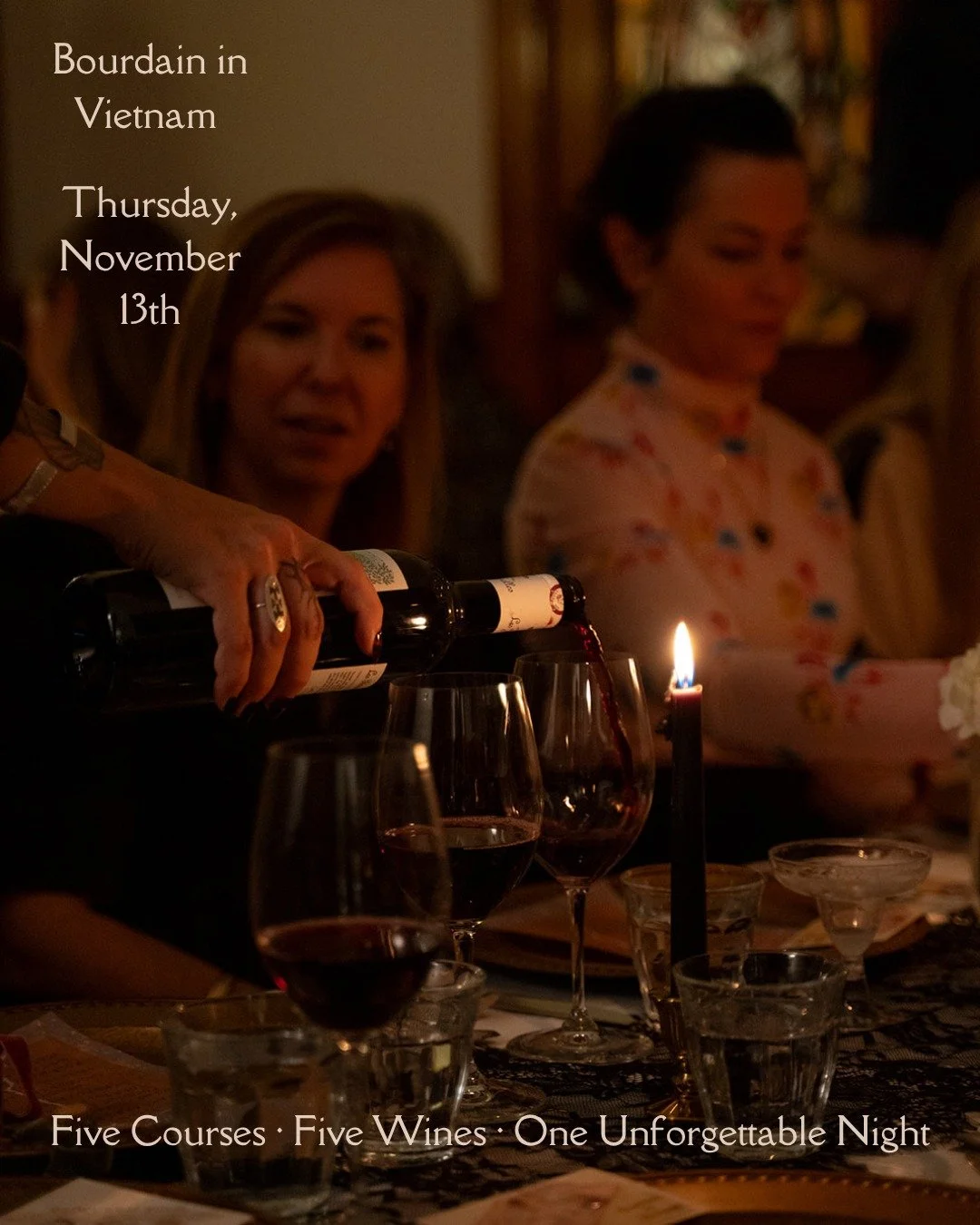 Next stop: Vietnam. 🇻🇳

The next chapter in our Bourdain dinner series celebrates the flavors, soul, and stories that made him fall in love with this country.

Join us on Thursday, November 13th for five courses and five wines &mdash; a night of vi