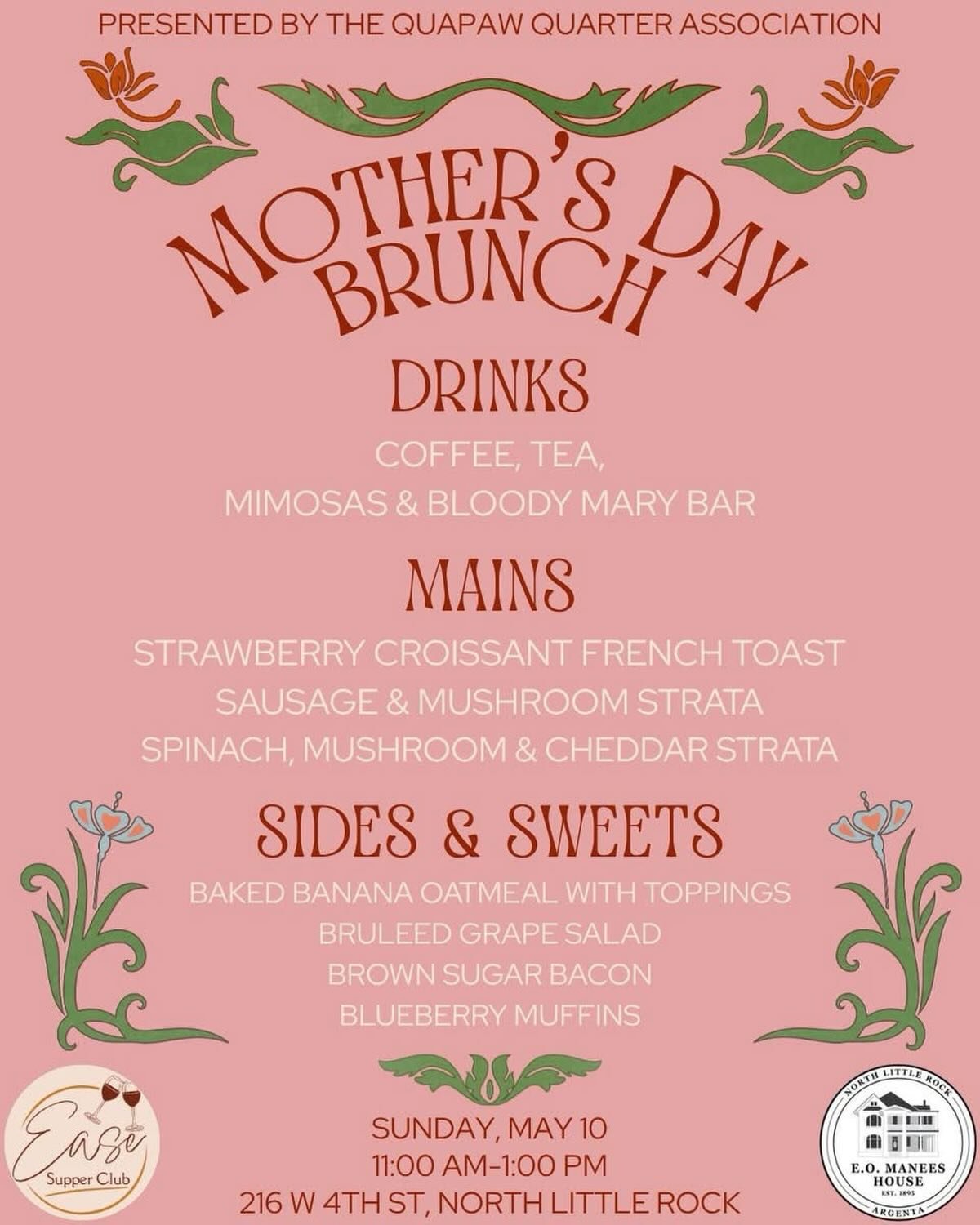 We are back! And we have missed you so these last couple of months. We are fully moved and we are settling into the Baker, which is, honestly, a dream! 

May brings several ways to connect and celebrate. First up: Brunch on Mother&rsquo;s Day! That&r