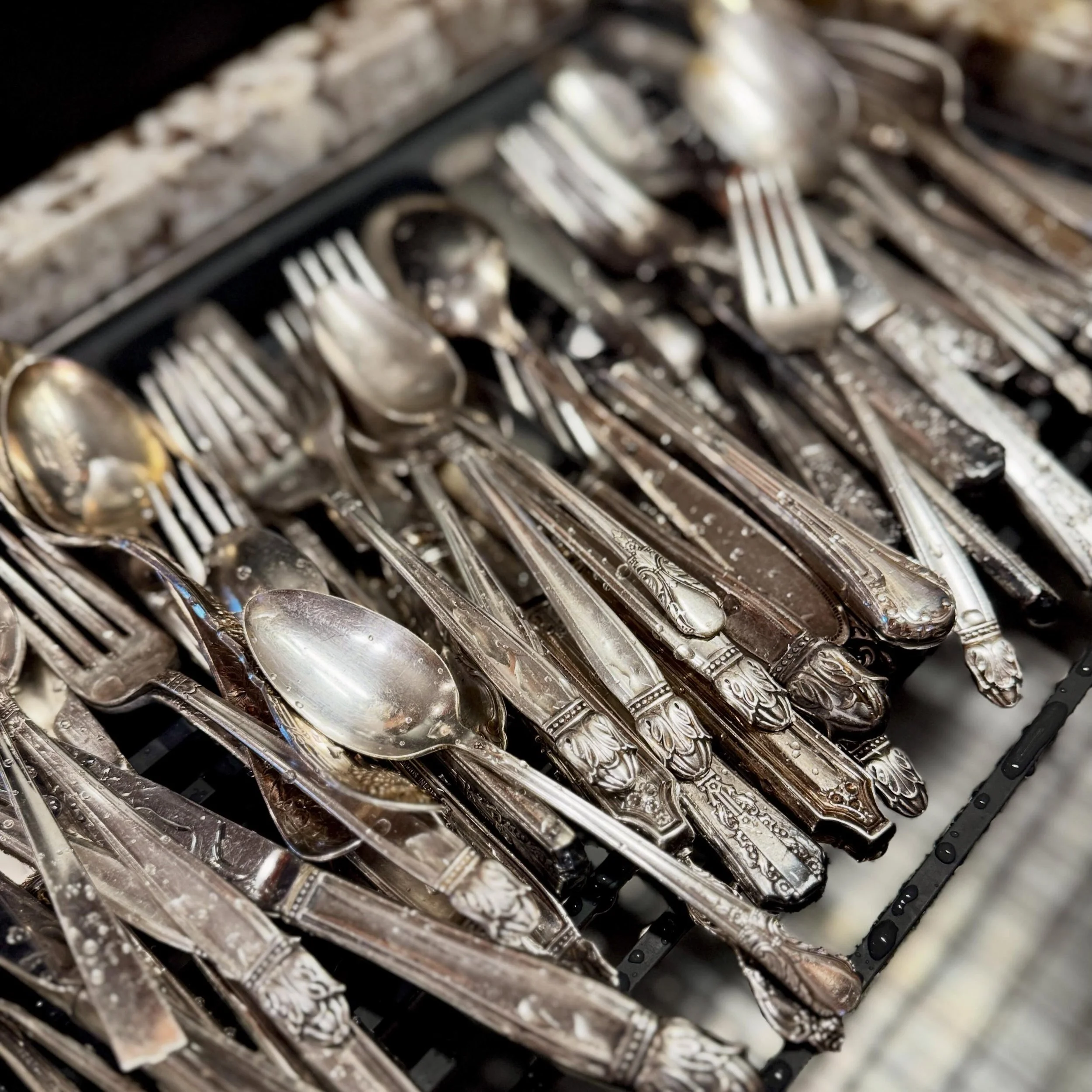 Tonight, I polished the silver. When you join the Ease table, you&rsquo;ll notice that we use vintage silver flatware. Some of it is *very* vintage. None of it matches. And it is one of my favorite things.

When we set the table, I enjoy the beautifu