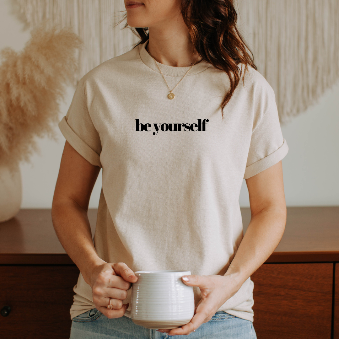 Adult Be Yourself Tan T Shirt.png
