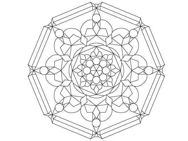 Geometric Mandala 03 - Coloring Page