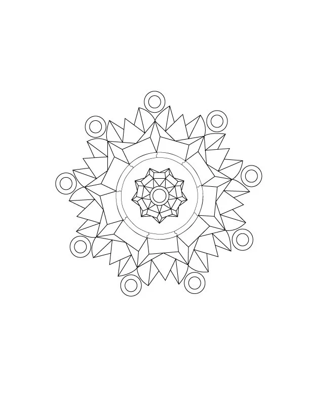 Geometric Mandala 05 - Coloring Page