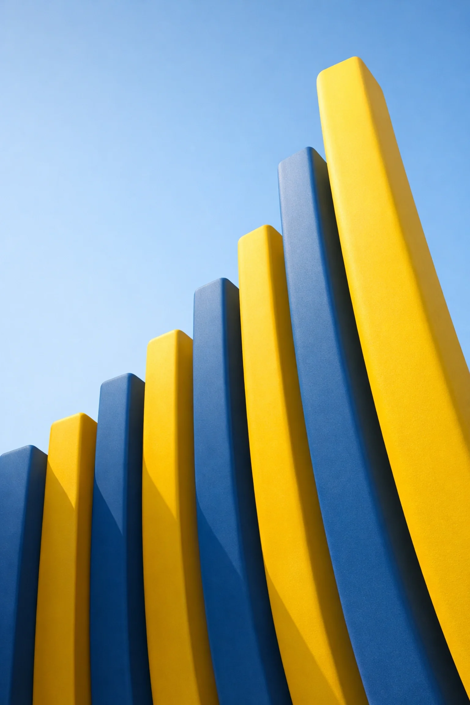 Minimal abstract bar chart illustration showing steady business growth and performance improvement.