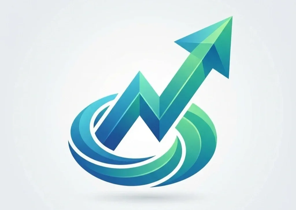 Upward arrow wrapped in circular motion graphics, symbolizing business growth, performance improvement, and momentum.