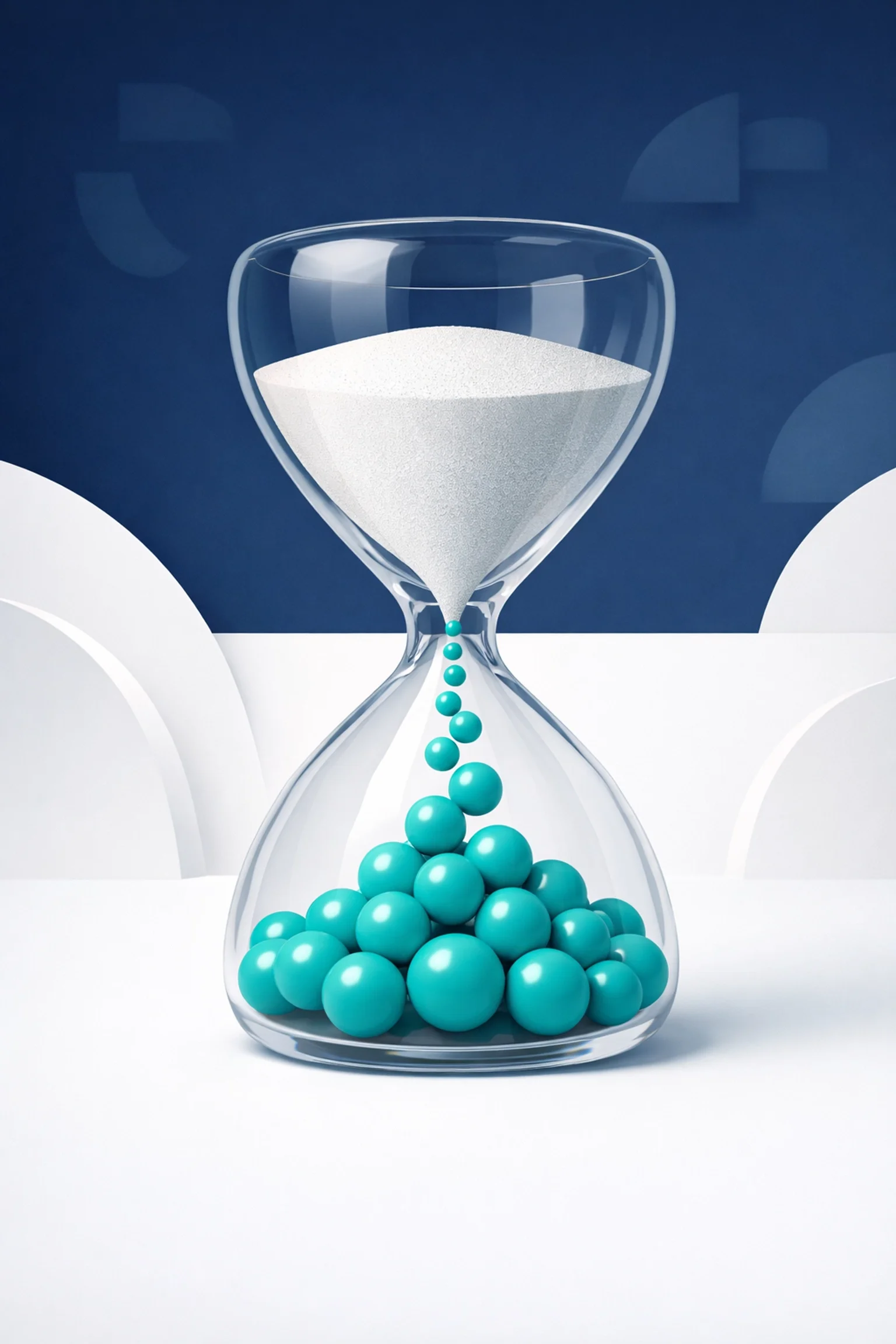Hourglass transforming time into measurable units, symbolizing accurate time tracking, efficiency, and better workforce accountability.