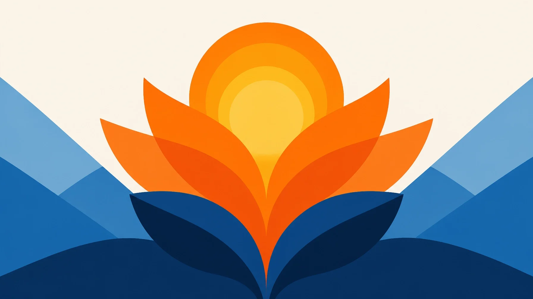 Abstract blooming flower representing optimism and success