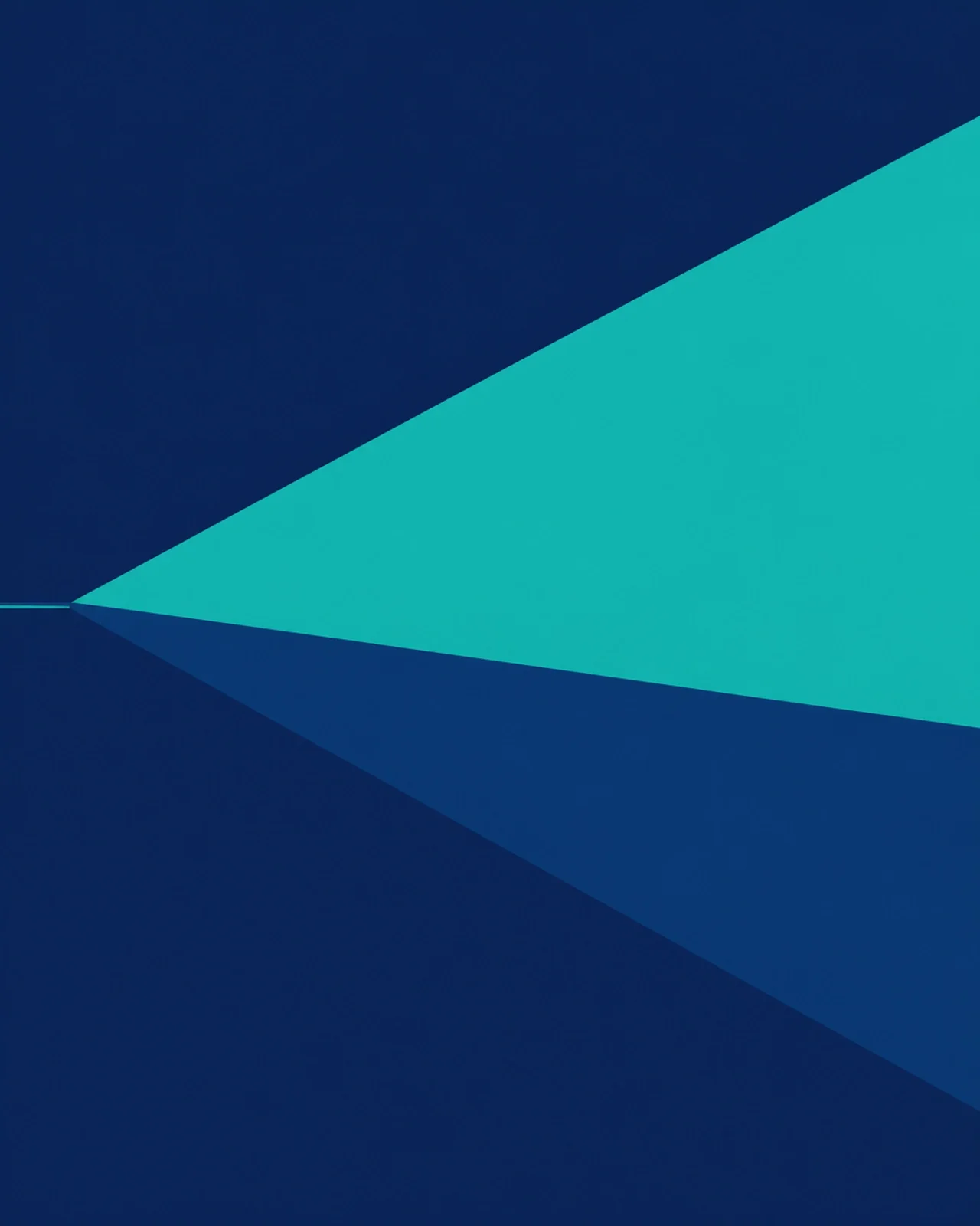 A geometric path that splits slightly and ends up far apart.