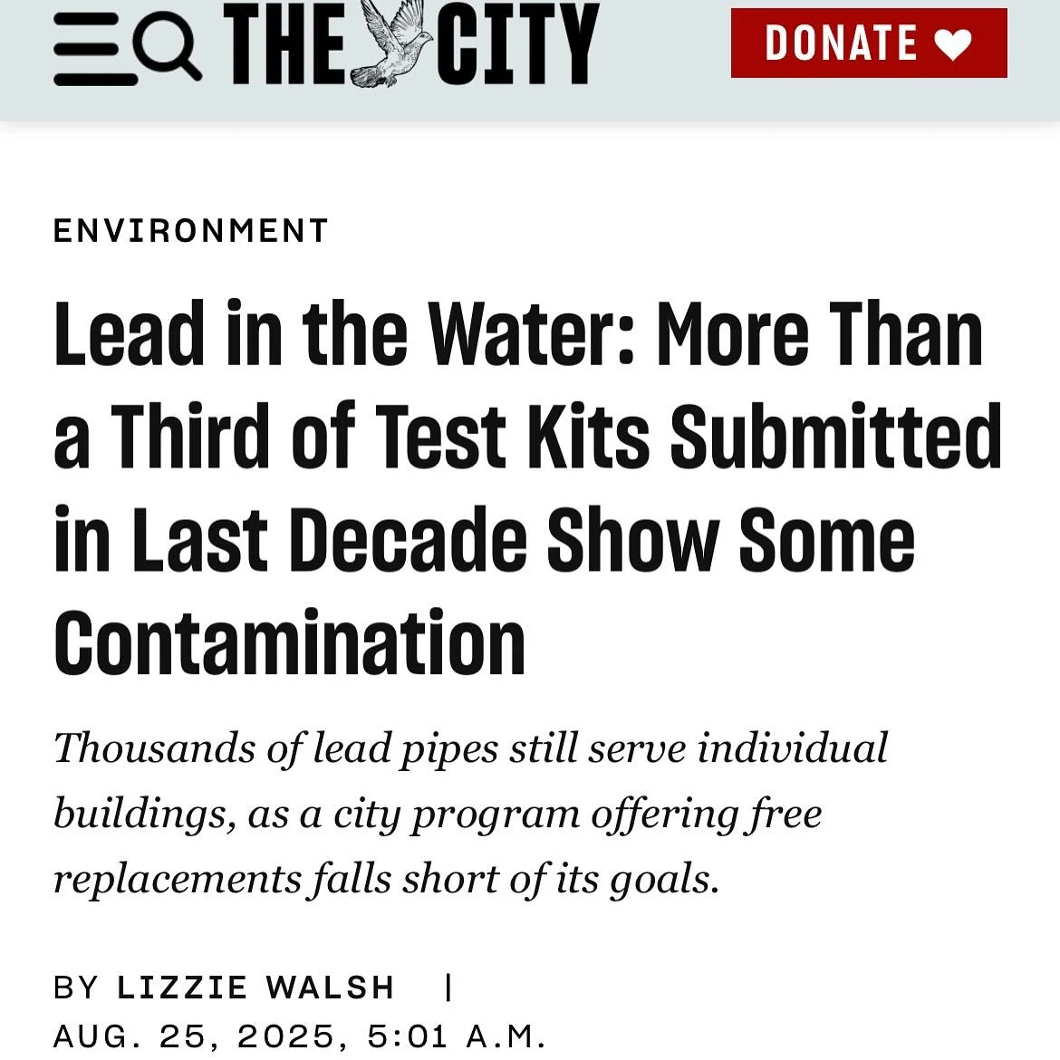 My two-part lead investigation and explainer was published today in THE CITY!! 

It took me nearly half a year to compile and analyze the data, produce visualizations that New Yorkers can use to determine their lead risk, talk to the DEP commissioner