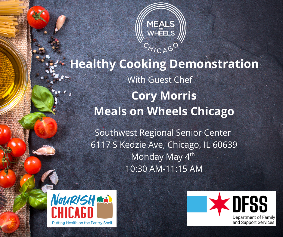 Cooking Demo, Cory Morris, Meals on Wheels Chicago