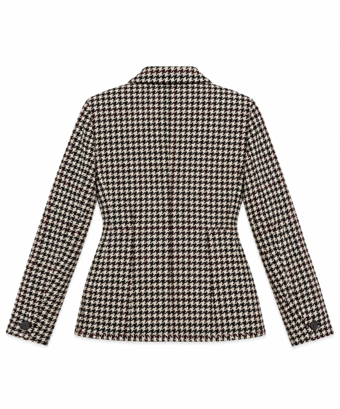 Miu Miu 2006 houndstooth blazer — back showing nipped waist and tricolor weave