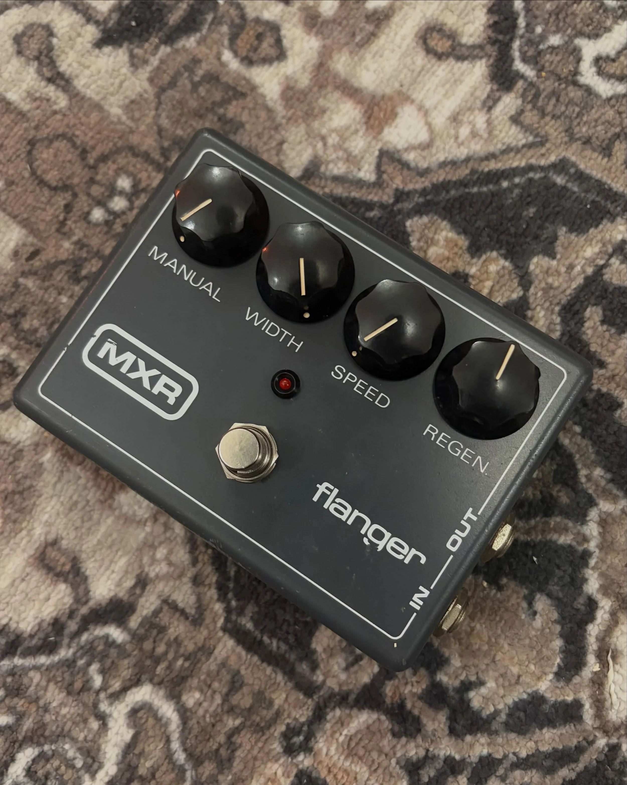 FOR SALE - $385

1980 MXR 117 Flanger. Recapped, 18V DC&rsquo;ed, cleaned, LED&rsquo;ed hilariously off center. That&rsquo;s what happens when a car accident happens outside when you&rsquo;re drilling I guess.

Gunk on the bottom I tried REAL hard to