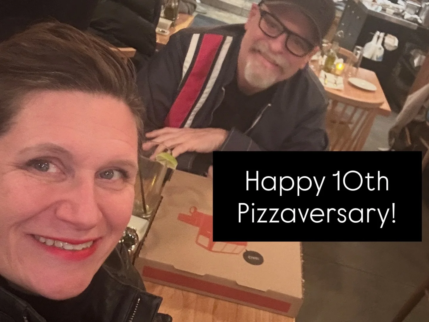 10 years ago tonight Tim and I had our first date at A Pizza Story. His friend had posted &ldquo;We gotta get you a woman&rdquo; on his Facebook. I had commented &ldquo;We gotta get you a pizza!&rdquo; and he asked me out. We&rsquo;ve celebrated it e