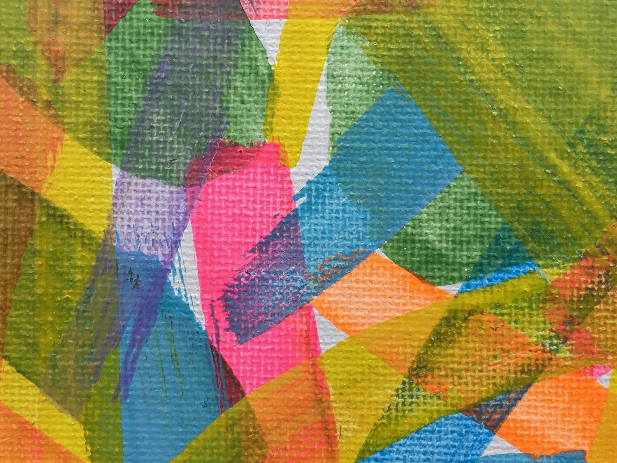 acrylic on card stock - abstract multicolor painting
