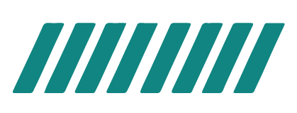 Diagonal teal stripes on a transparent background