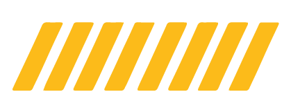 Yellow diagonal stripes on a black background.