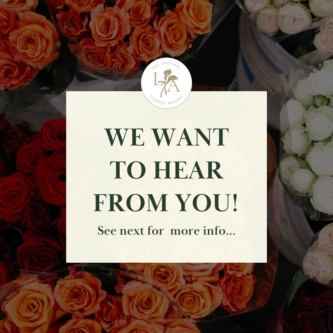 Win a $100 Market Credit! 
We want to hear from you, help us make your Flower Market experience even better! Take our quick 2-minute survey for a chance to win $100 to spend at Ethnos Coffee or on Market merch.

Survey closes November 7, 2025
Five wi