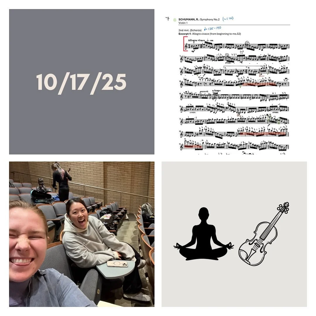 DAY 419 - 10/17/25

🎻: Violin - incredibly long day of playing. Fridays this term are really testing my patience and are having me recalibrate my body each hour to make sure I&rsquo;m staying healthy with the amount I&rsquo;m on the instrument. In e