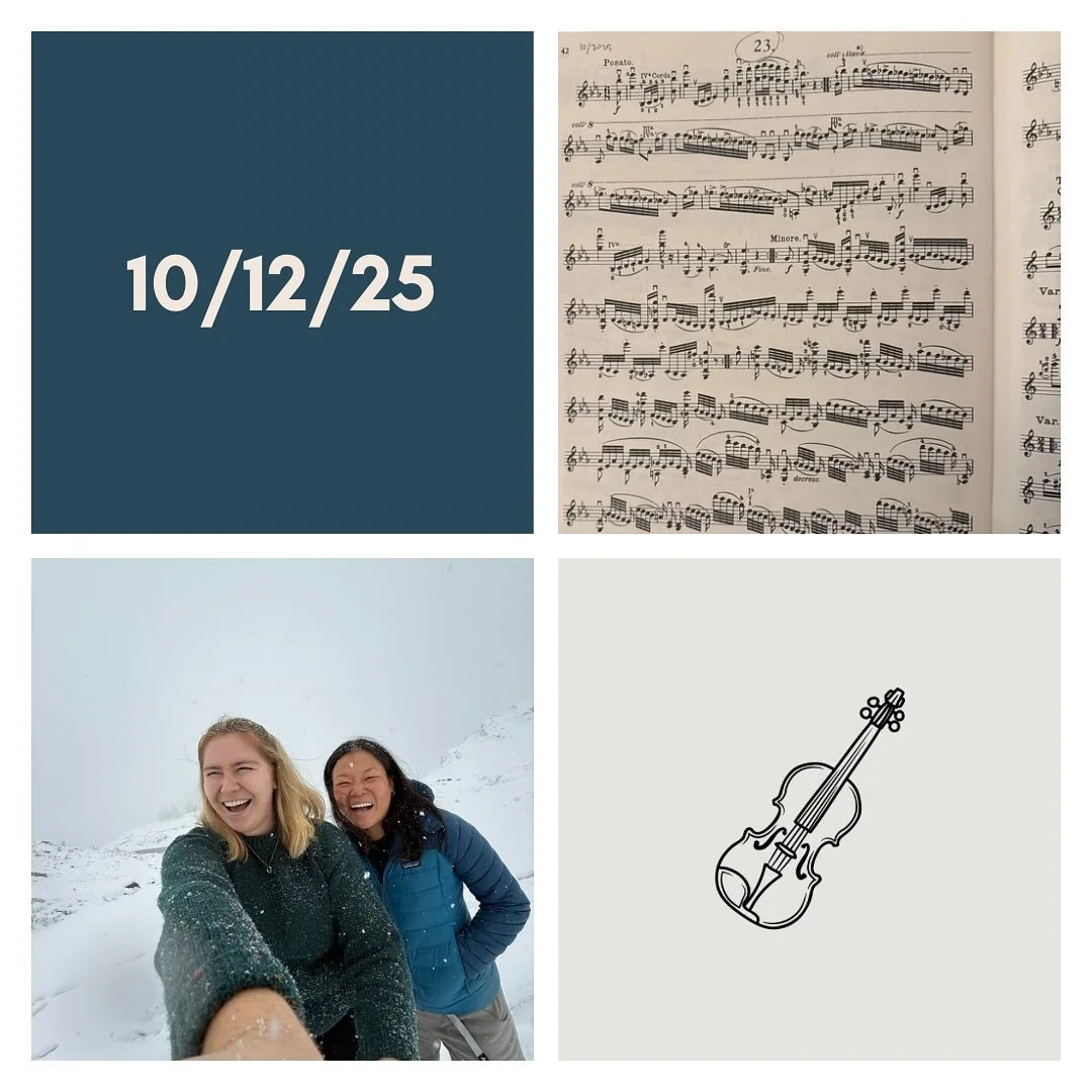 DAY 414 - 10/12/25

🎻: Violin - didn&rsquo;t get any practice done in the morning because I spent the day with an old high school friend (Kelly) who I have not seen since 2018 ??? Was so special to catch up and spend some hours together (+ brave an 