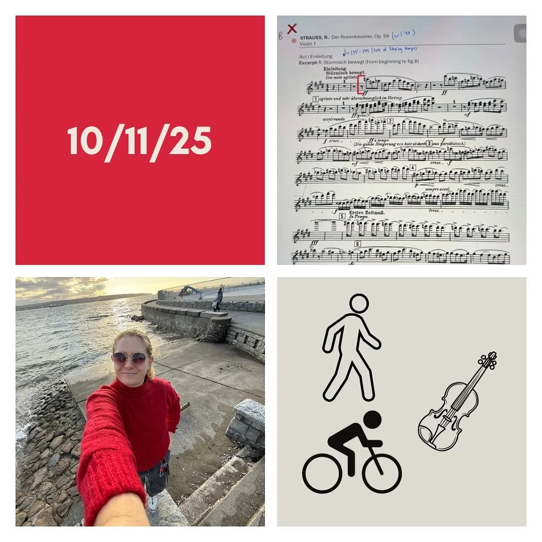 DAY 413 - 10/11/25

🎻: Violin - got some good practice done on my solo rep today and took an overview of the excerpts that I&rsquo;ll be working on the next couple weeks. Trying to focus a lot on my sound since I do spend so much time worrying about