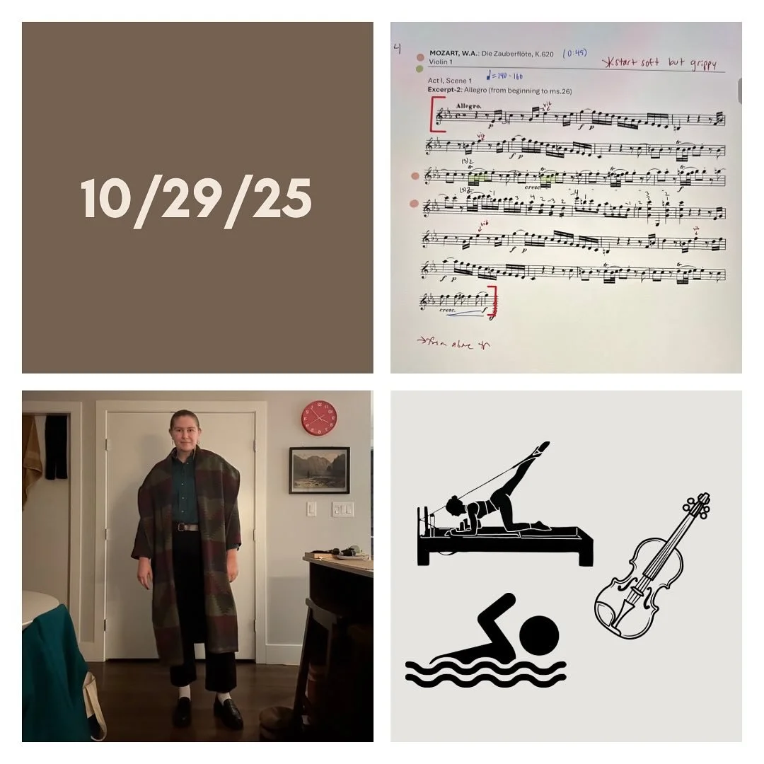DAY 431 - 10/29/25

🎻: Violin - completely free day today so some good time for unstructured practice the last day before my audition. Not feeling like they&rsquo;re the most polished ever, but I truly did the best I could with preparing in two week