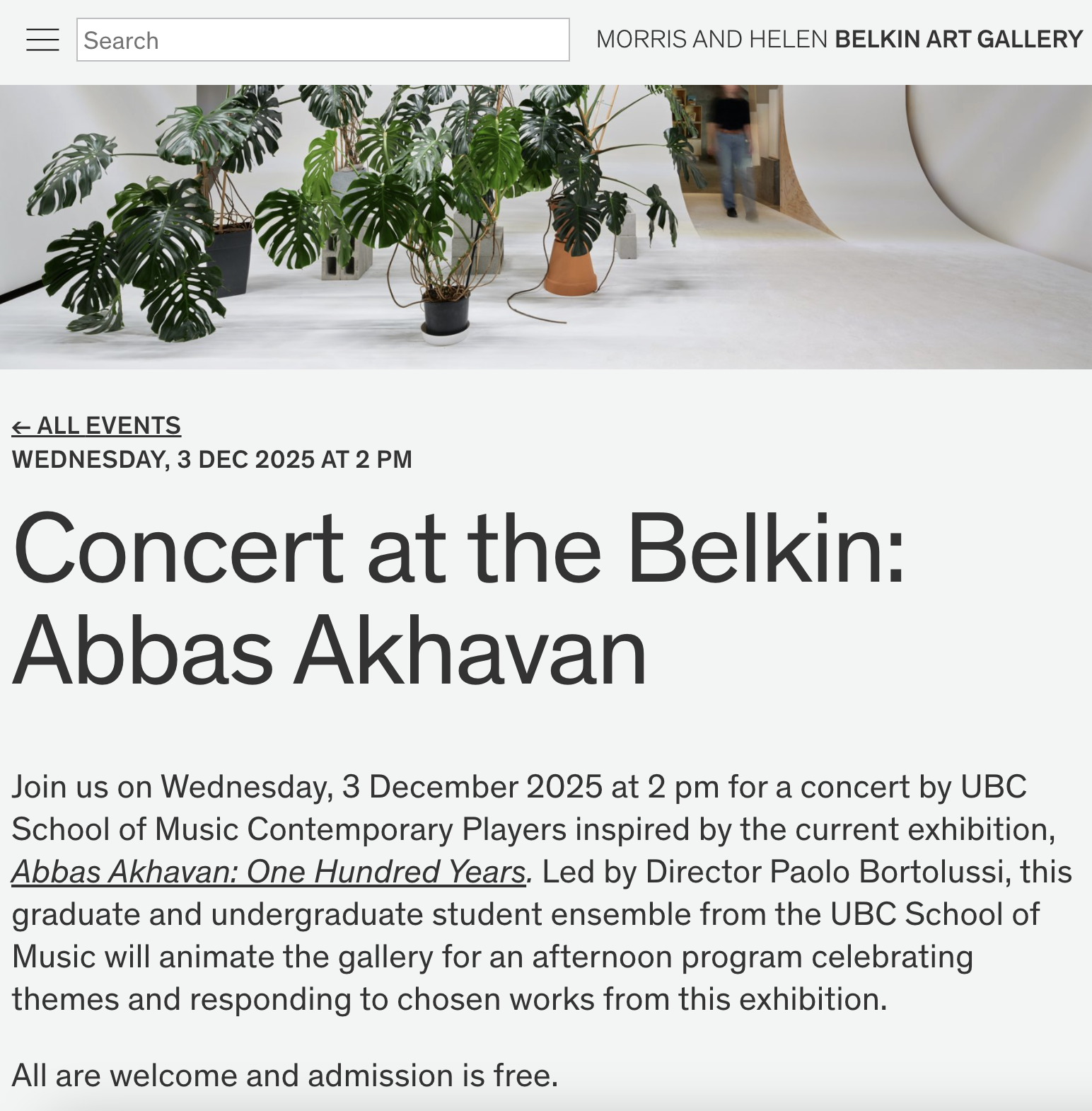 UBC Contemporary Players @ Belkin Art Gallery