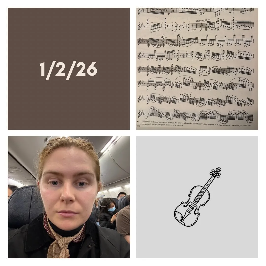 DAY 496 - 1/2/26

🎻: Violin - small morning session, still taking it light before returning for Vancouver. Body and mind needs a bit of a break!
(No physical activity today other than painting the kitchen!)