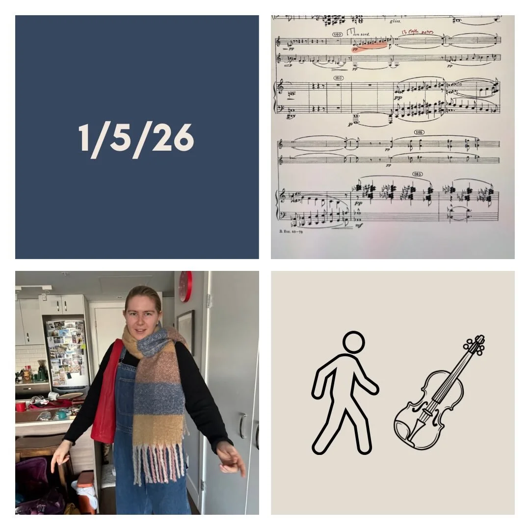 DAY 499 - 1/5/26

🎻: Violin - feeling in the groooove with practice sessions today! Practicing clearing my mind before scales/technique every day - this is a period that a lot of anxieties seem to rise to the surface and I&rsquo;m not *really* focus
