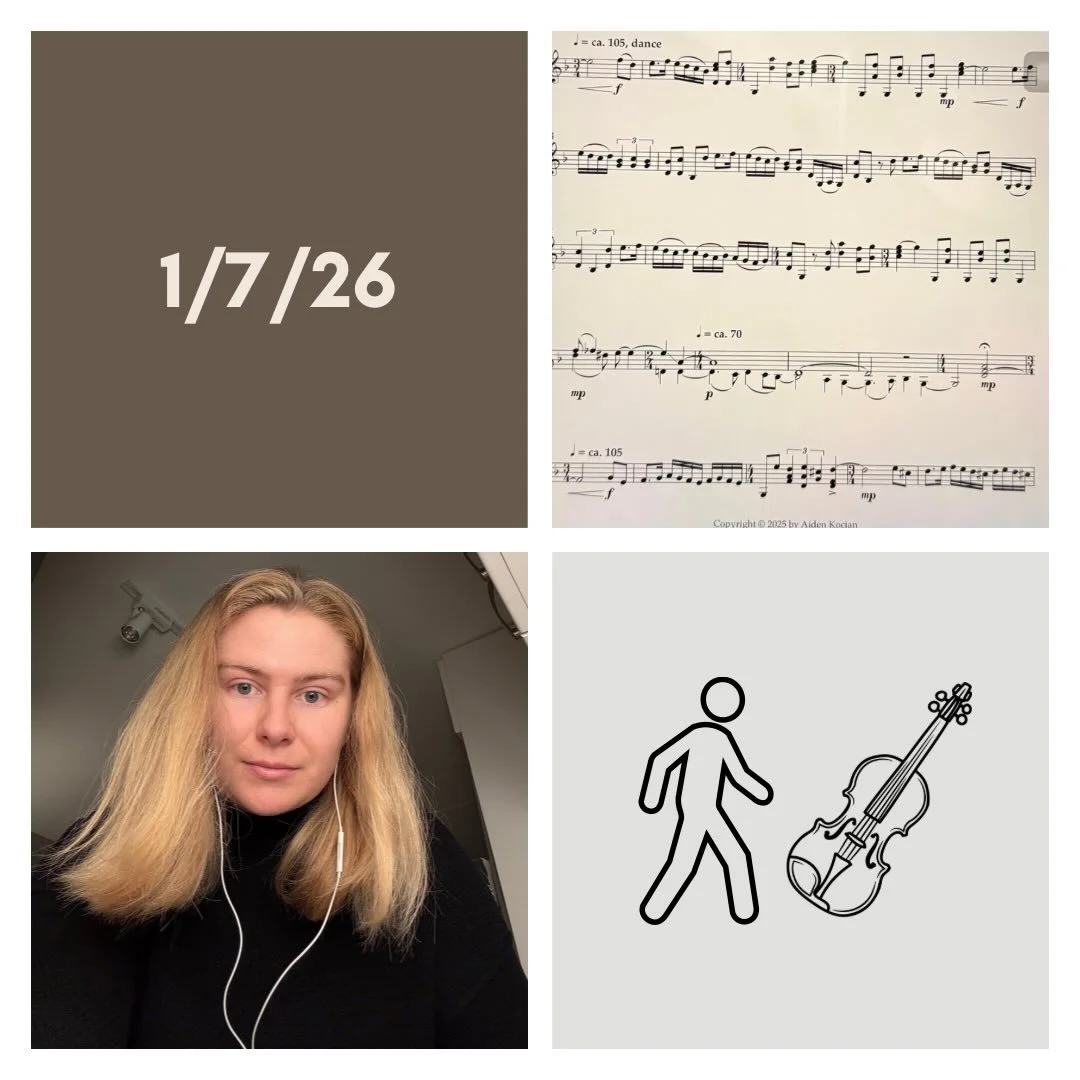 DAY 501 - 1/7/26

🎻: Violin - harder day today in general, but ended up getting a solid night session in. Sometimes it doesn&rsquo;t matter when the practice happens, as long as it happens! That&rsquo;s definitely how I felt today 
🚶🏼&zwj;♀️: Walk