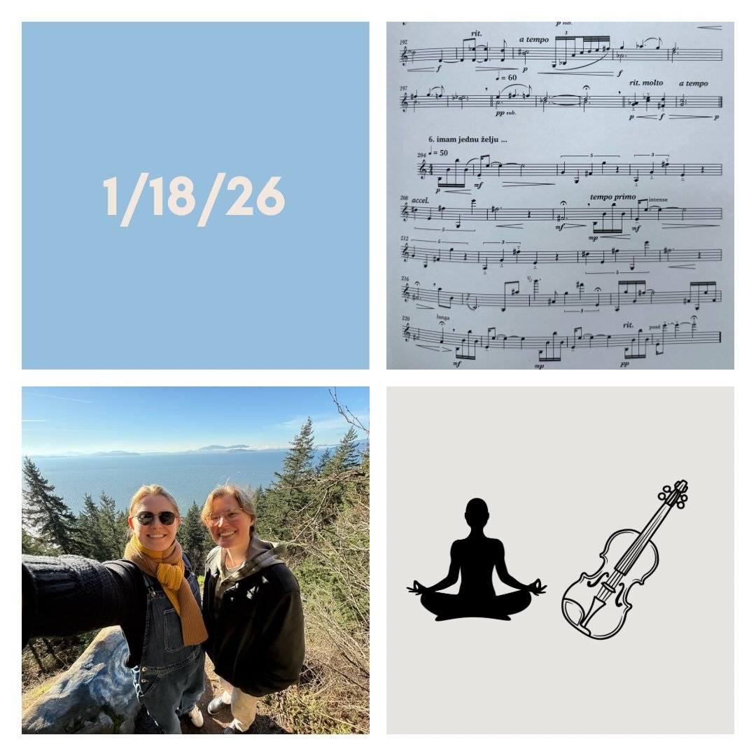 DAY 512 - 1/18/26

🎻: Violin - lighter day today, but fulfilling day talking about and mentally practicing music while enjoying the sun and company of friends ! In the evening, did quite a bit of study and practice on the upcoming Kiuryaq project fo