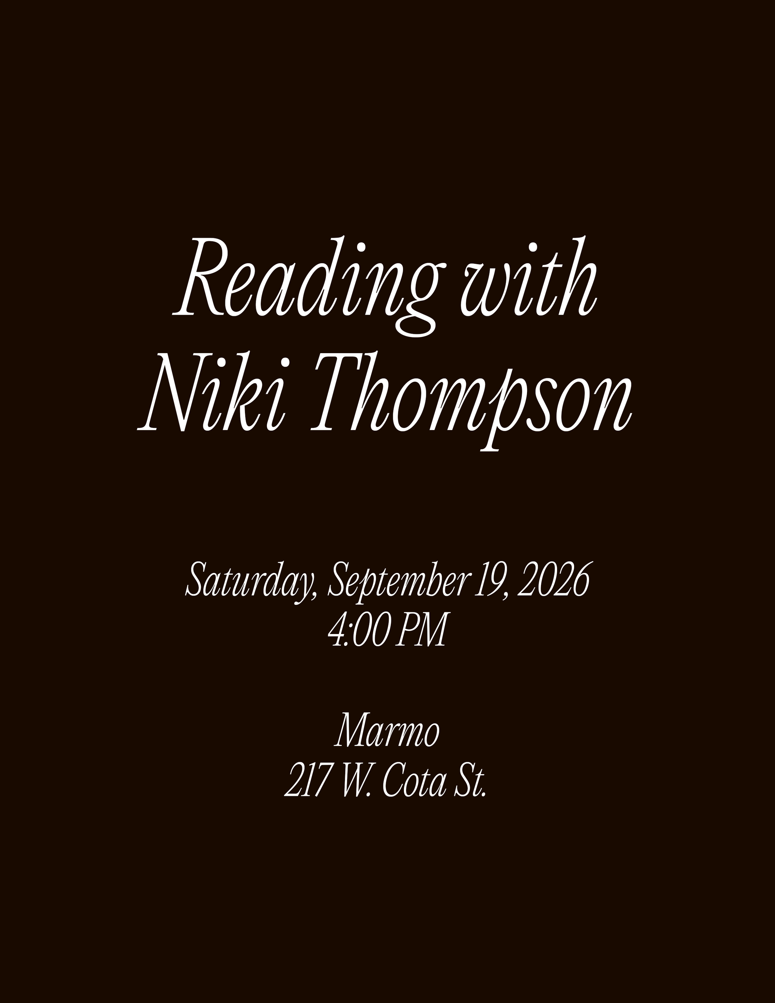 Reading with Niki Thompson