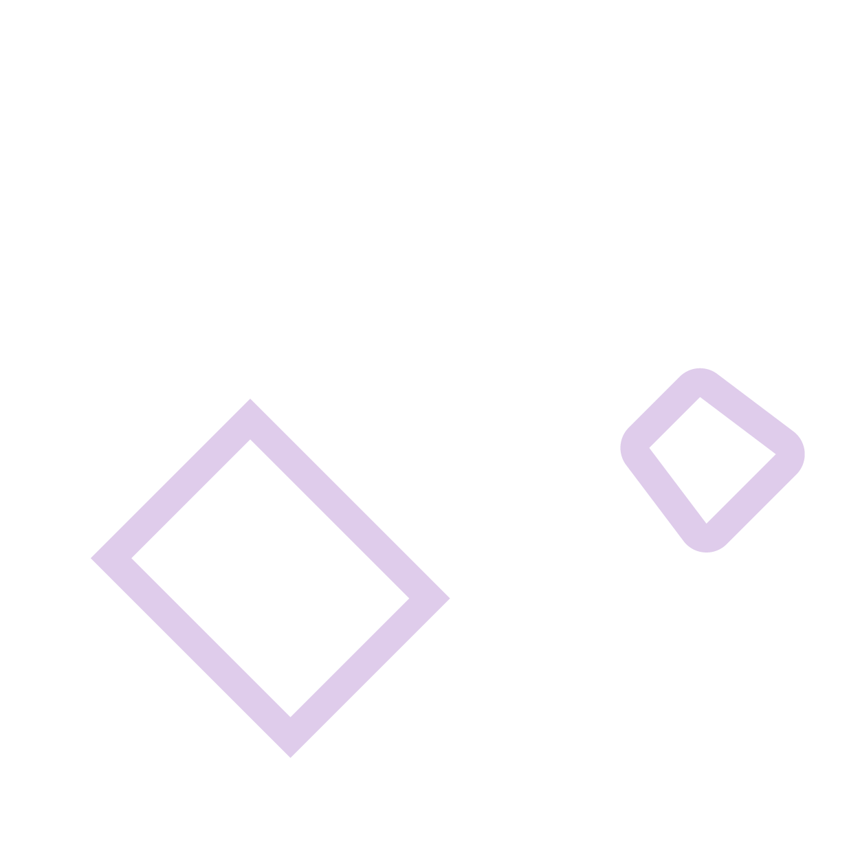 Line drawing of a hand holding a smartphone with a square on the screen, and a small square nearby.