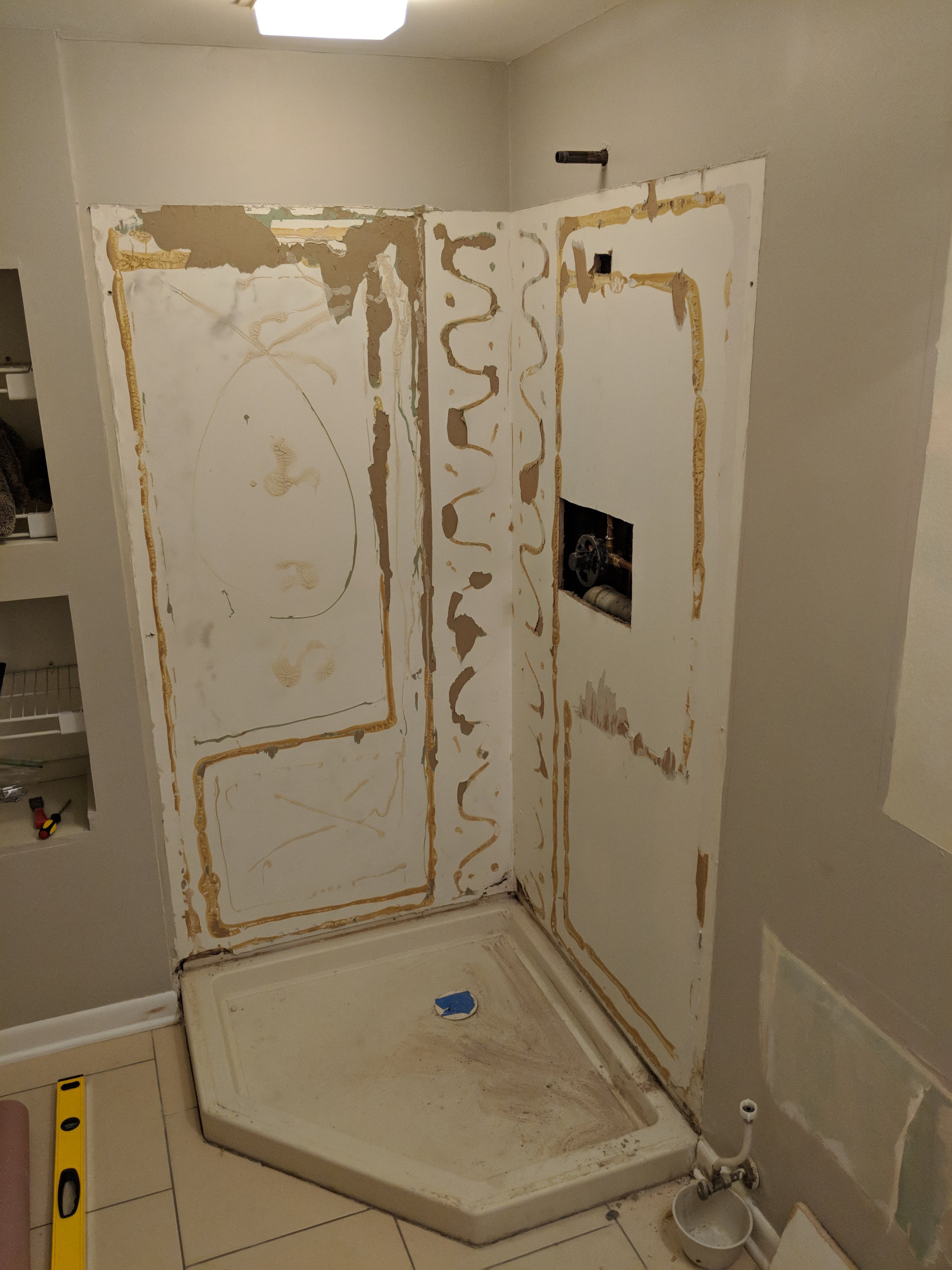 Before neo-angle shower tearout