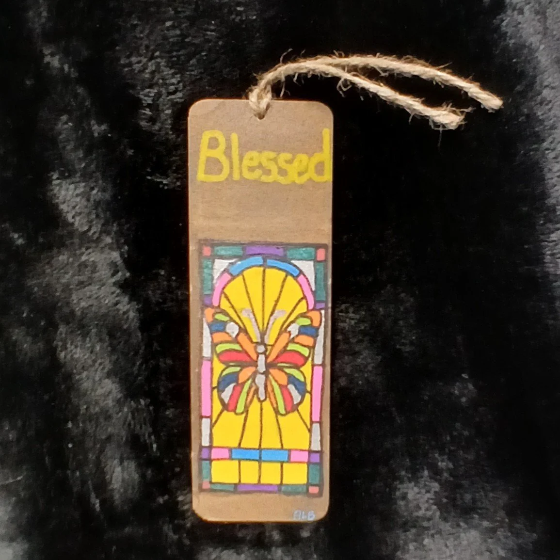 #AC-WB3 Blessed – Hand-Painted Butterfly Bookmark