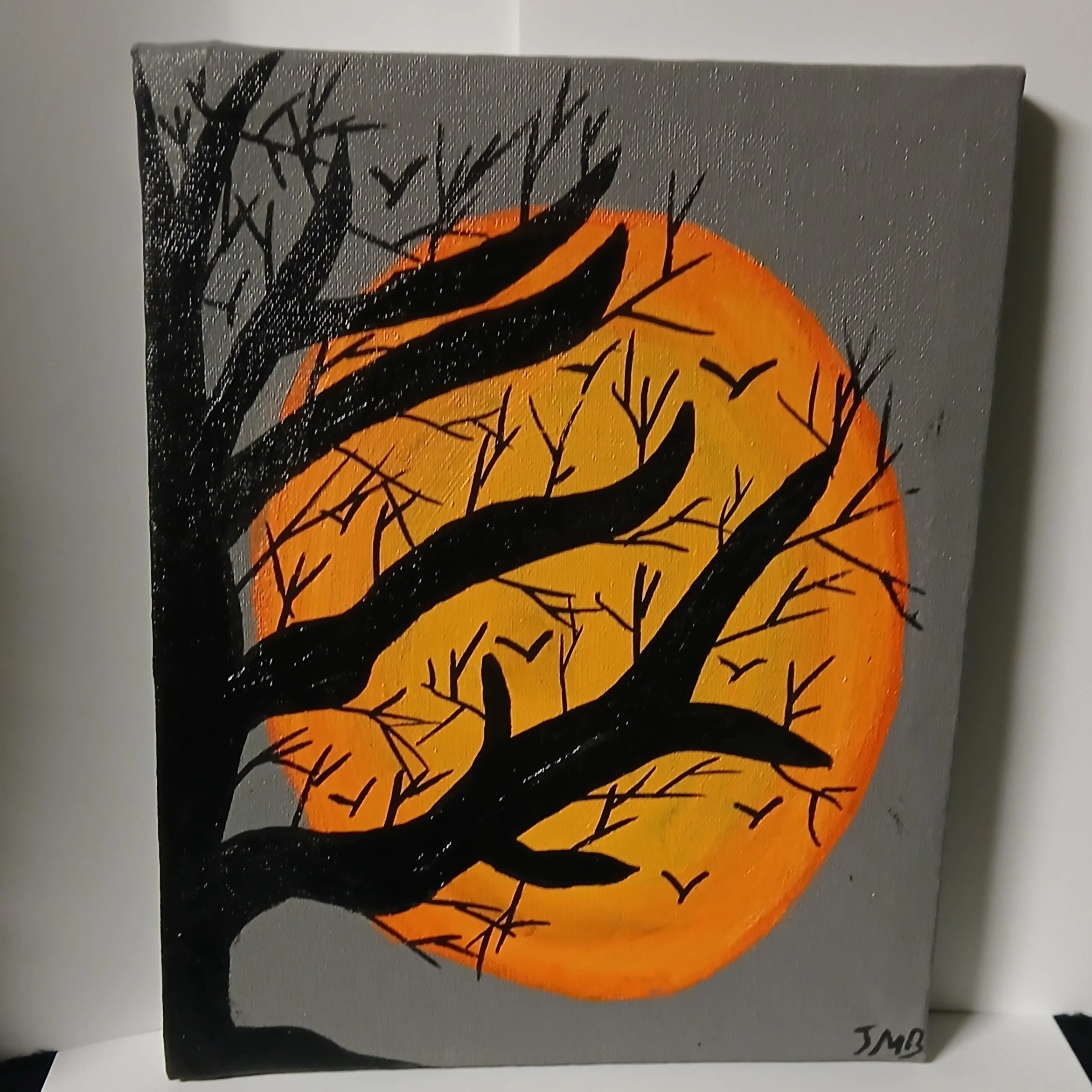 JC-JCP2  The Orange Moon Acrylic Painting