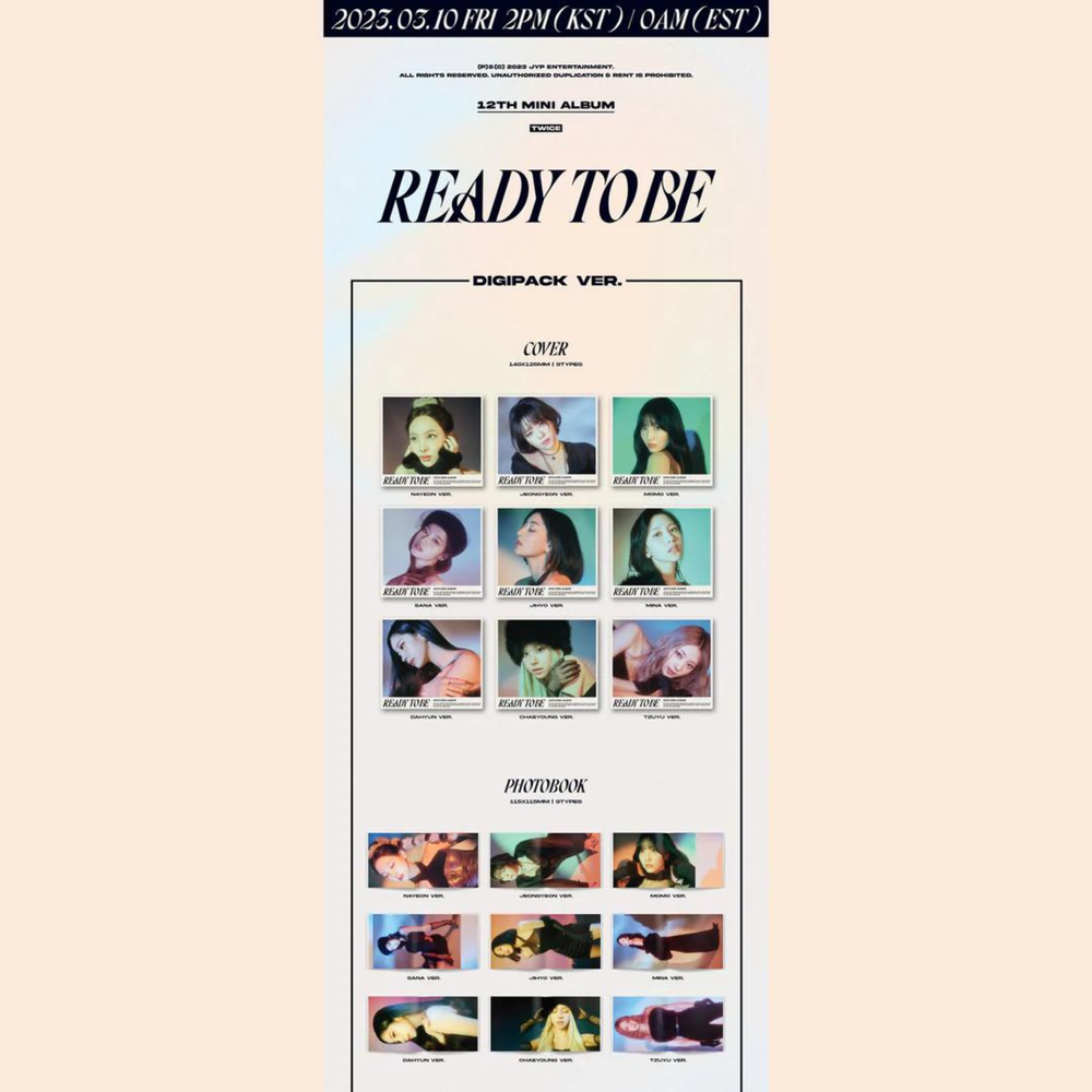 TWICE – READY TO BE (Digipack Ver.) (+ Preorder Benefit) (Random