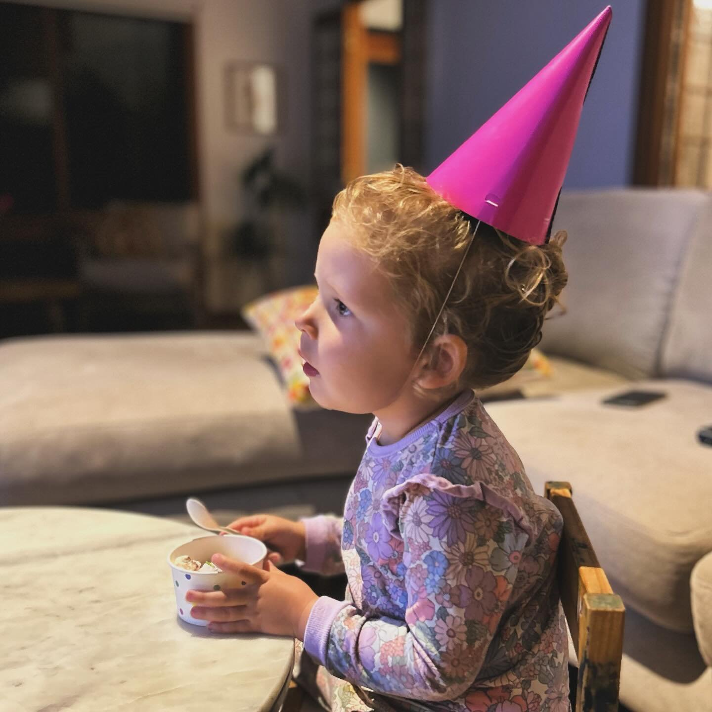 There&rsquo;s a lot of lessons to learn from children - like the pure joy a cup of ice cream brings to Ruby. As a standard, she grabs a party hat to wear, every single time she eats it. 

It&rsquo;s a party every day when ice cream is involved. 🎉