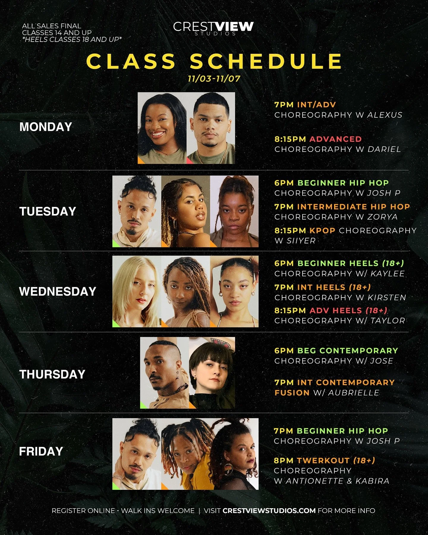 FIRST WEEK OF NOVEMBER‼️ LET&rsquo;S DANCE

Last TWERKOUT of the year w/ @beastly_b3autii &amp; @godisb.moves ‼️

www.crestviewstudios.com

#crestviewstudios #louisvilledancestudio #louisvilleky #kentuckydancestudio #adultdanceclasses