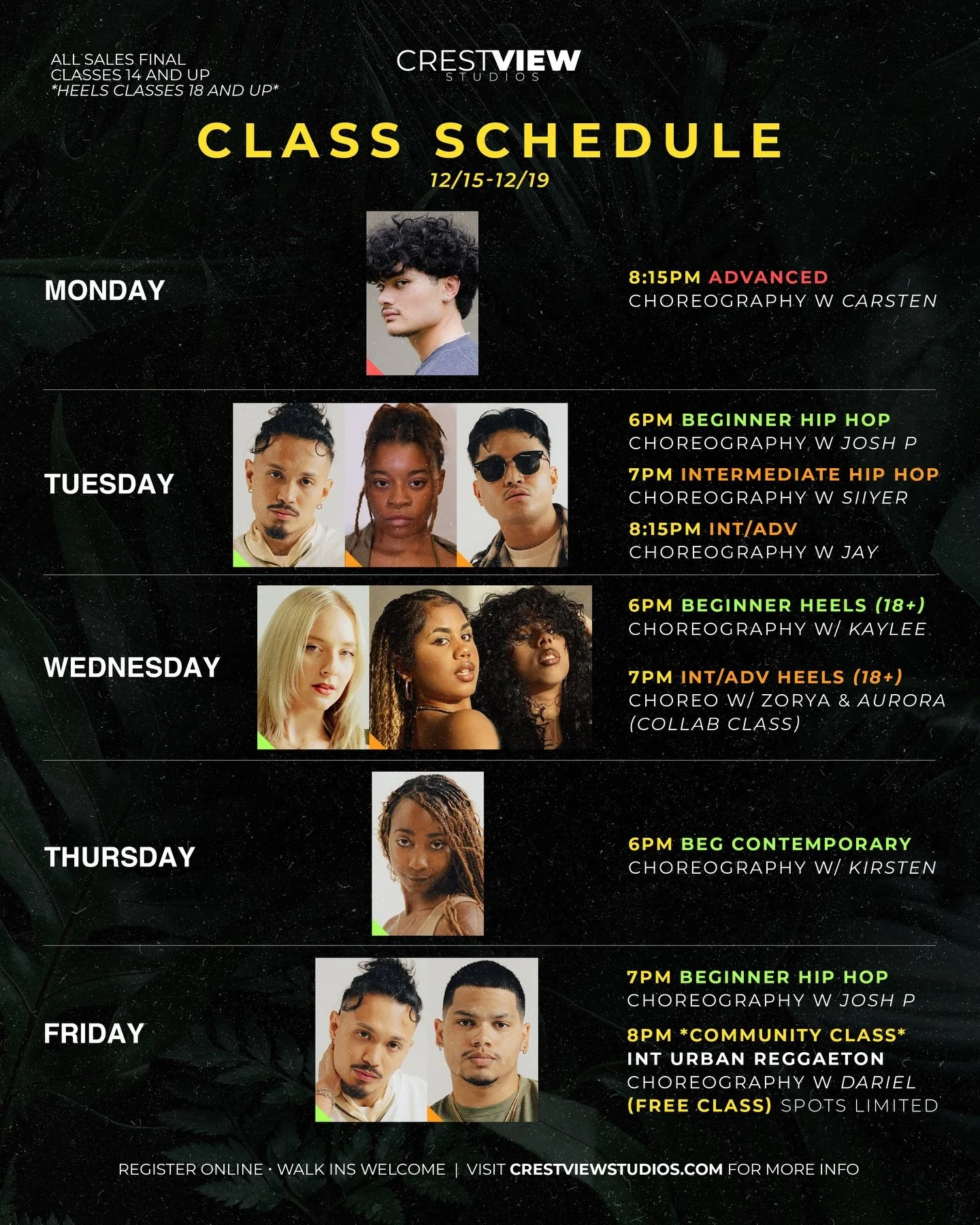 THIS WEEK AT CRESTVIEW➡️❄️

www.crestviewstudios.com 

#crestviewstudios #louisvilledancestudio