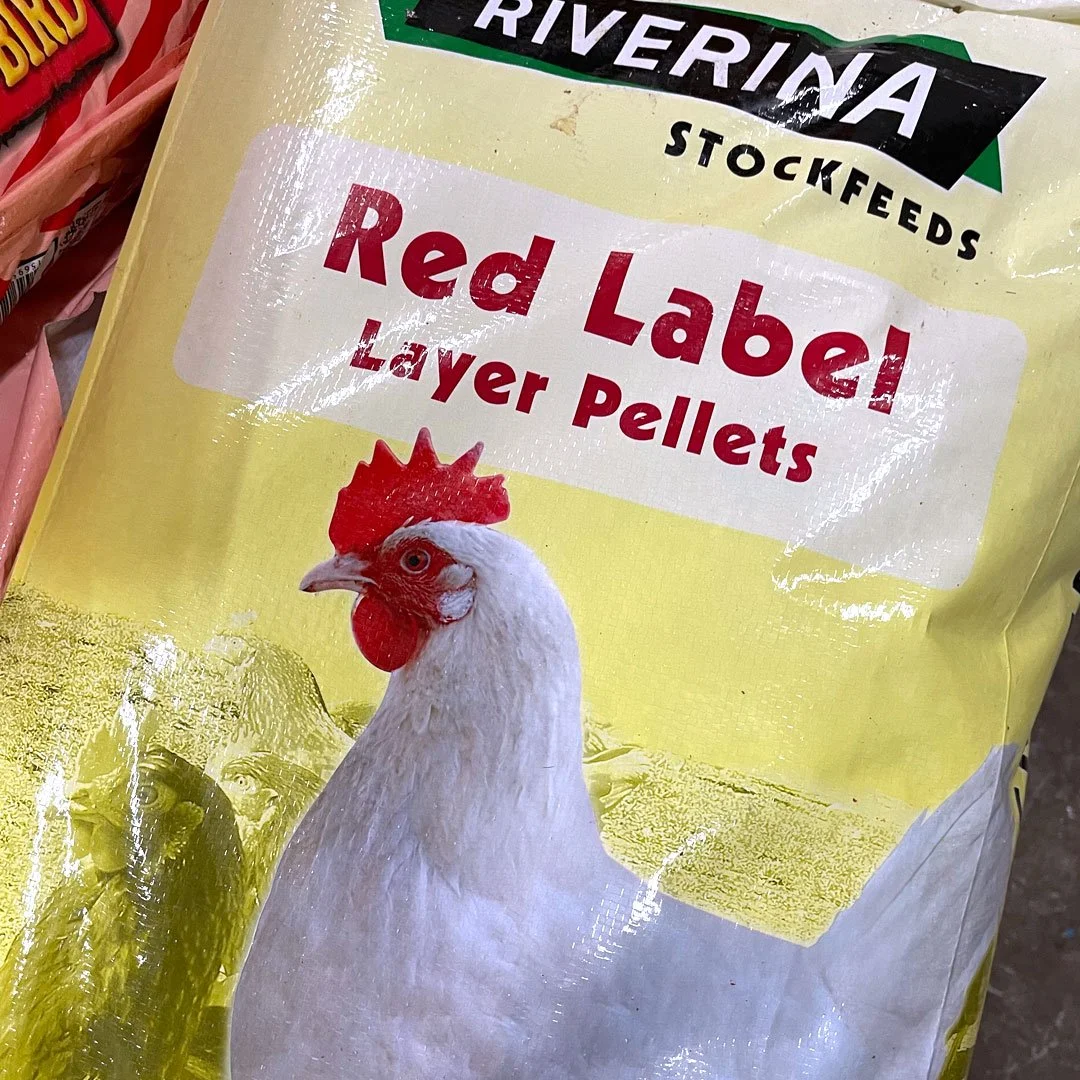 Bag of Riverina stockfeeds Red Label Layer Pellets with chicken image