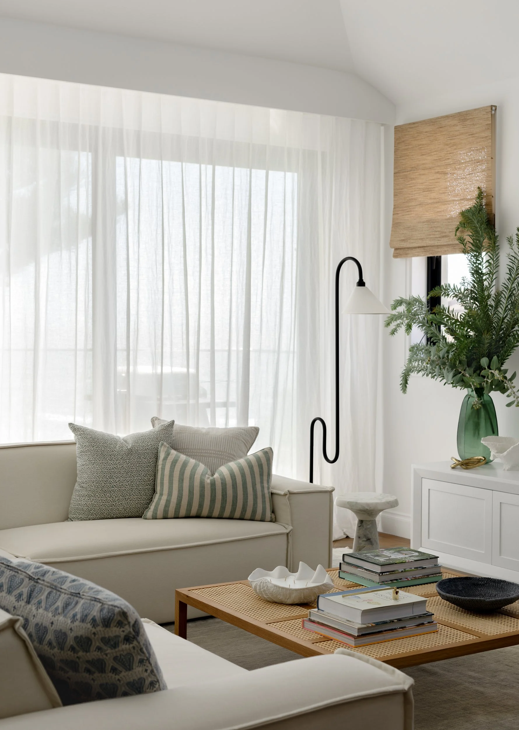 Coastal living room interior design in Manly by Cote Interiors