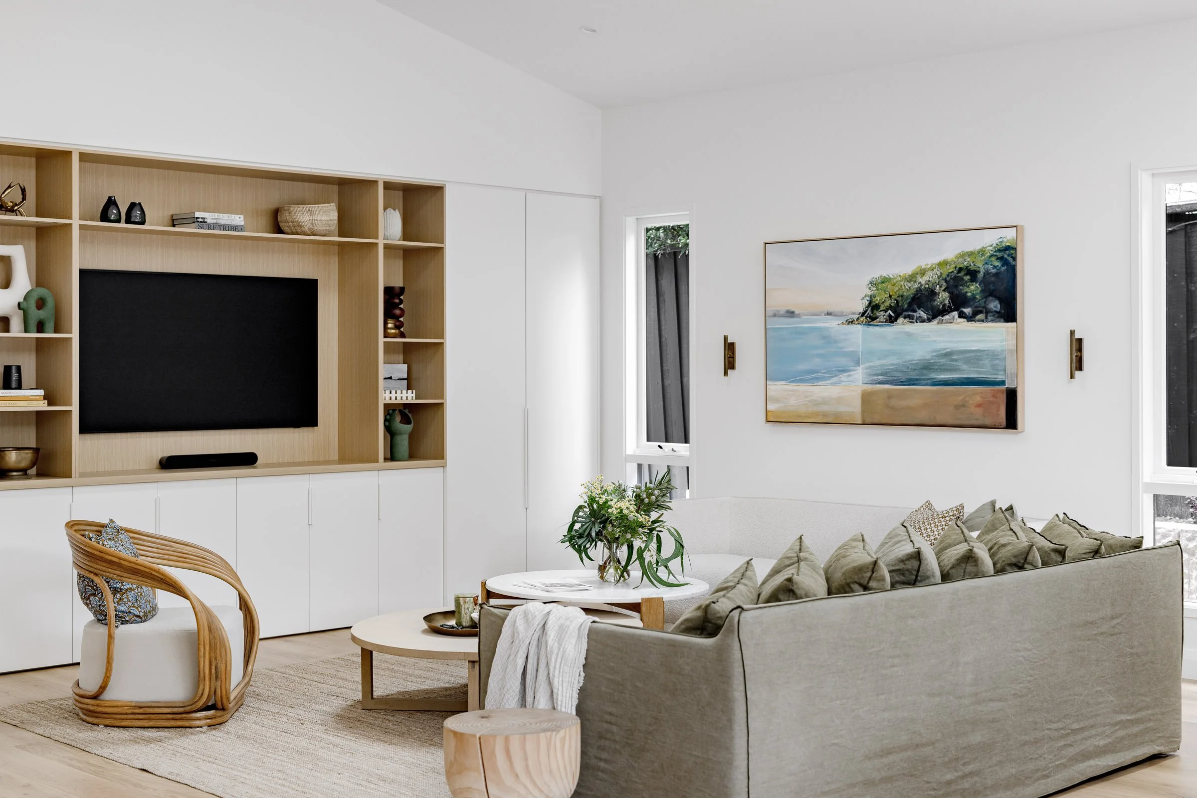 Coastal living room interior design