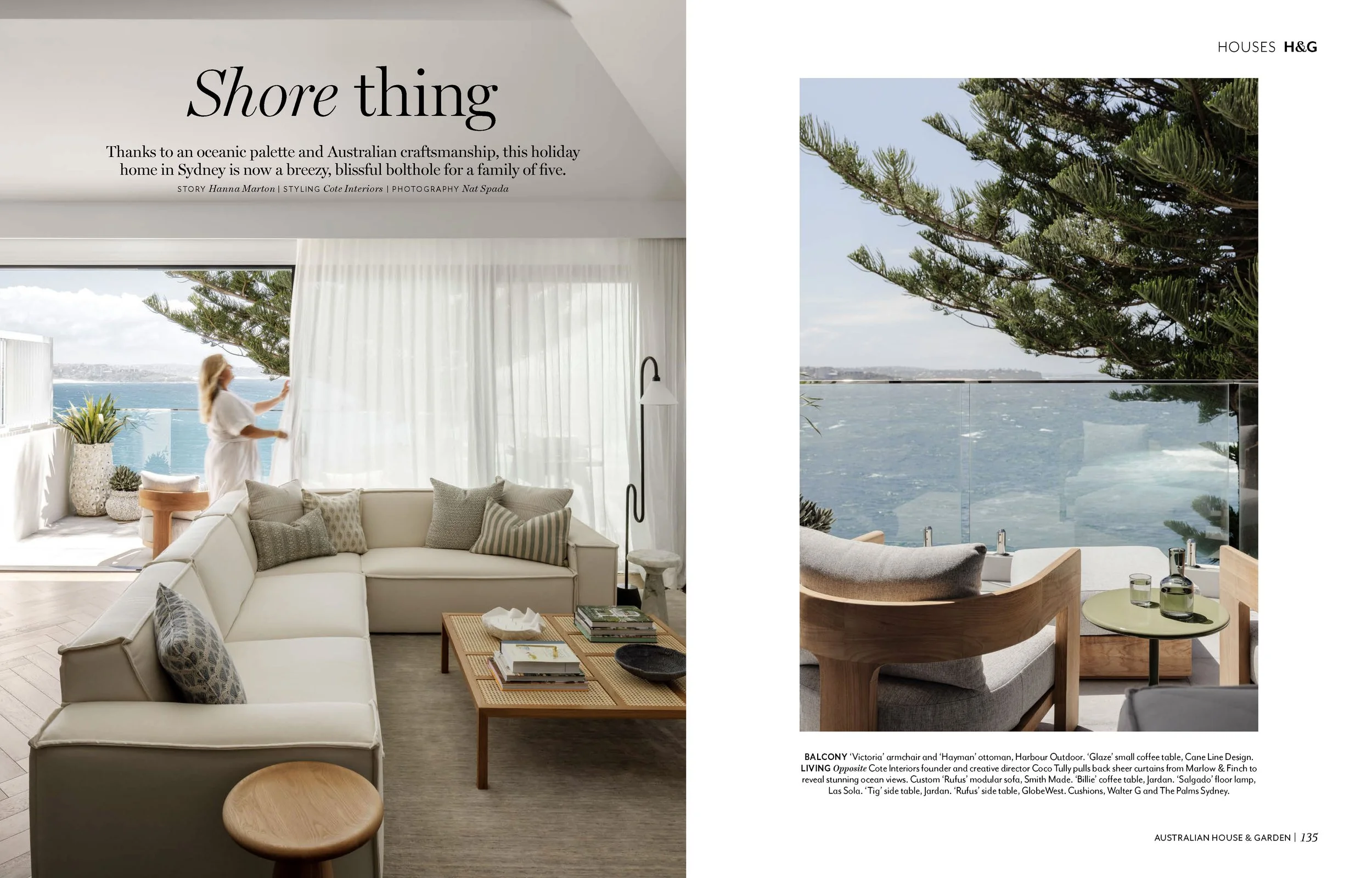 Coastal living room interior design