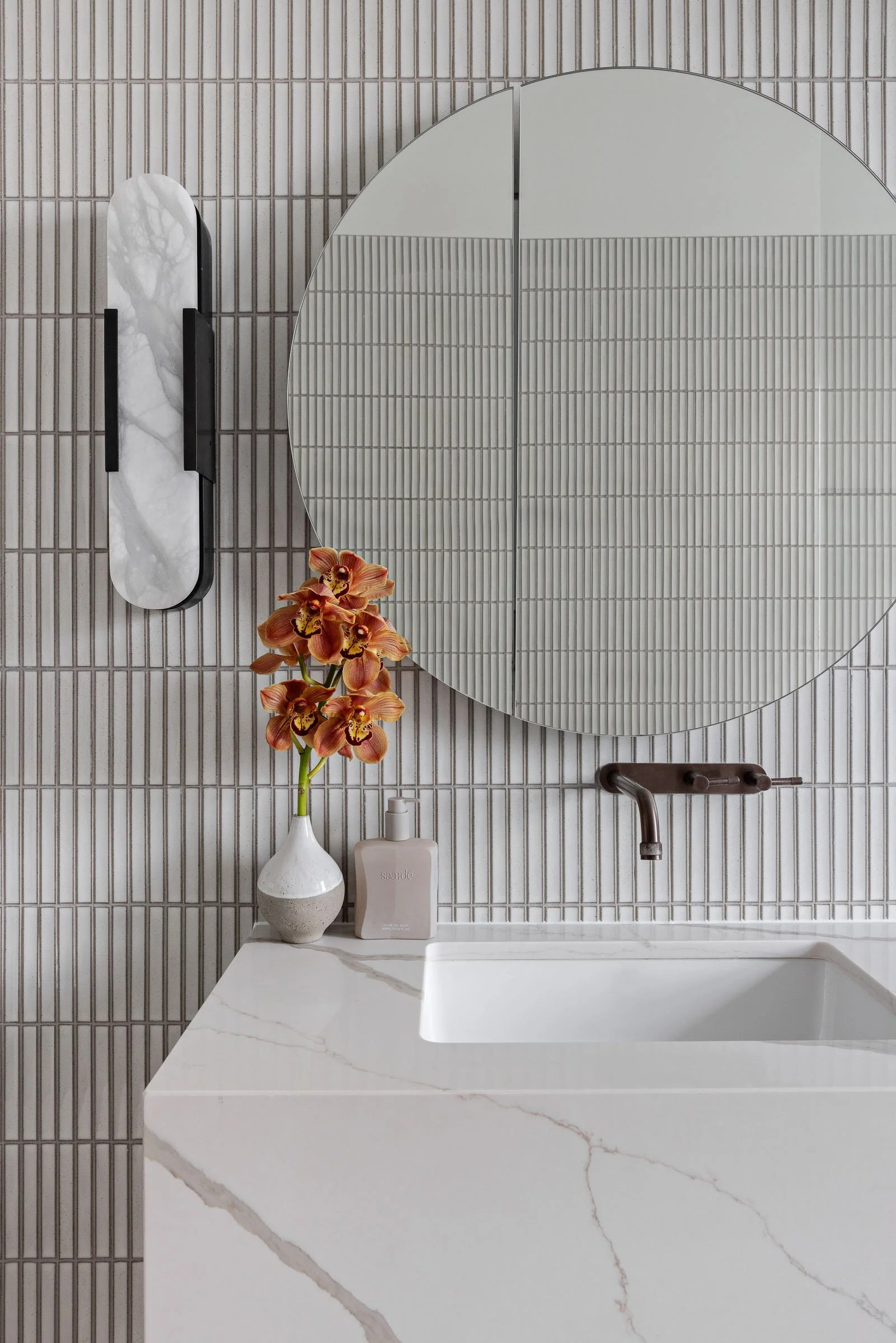 Stone bathroom vanity design