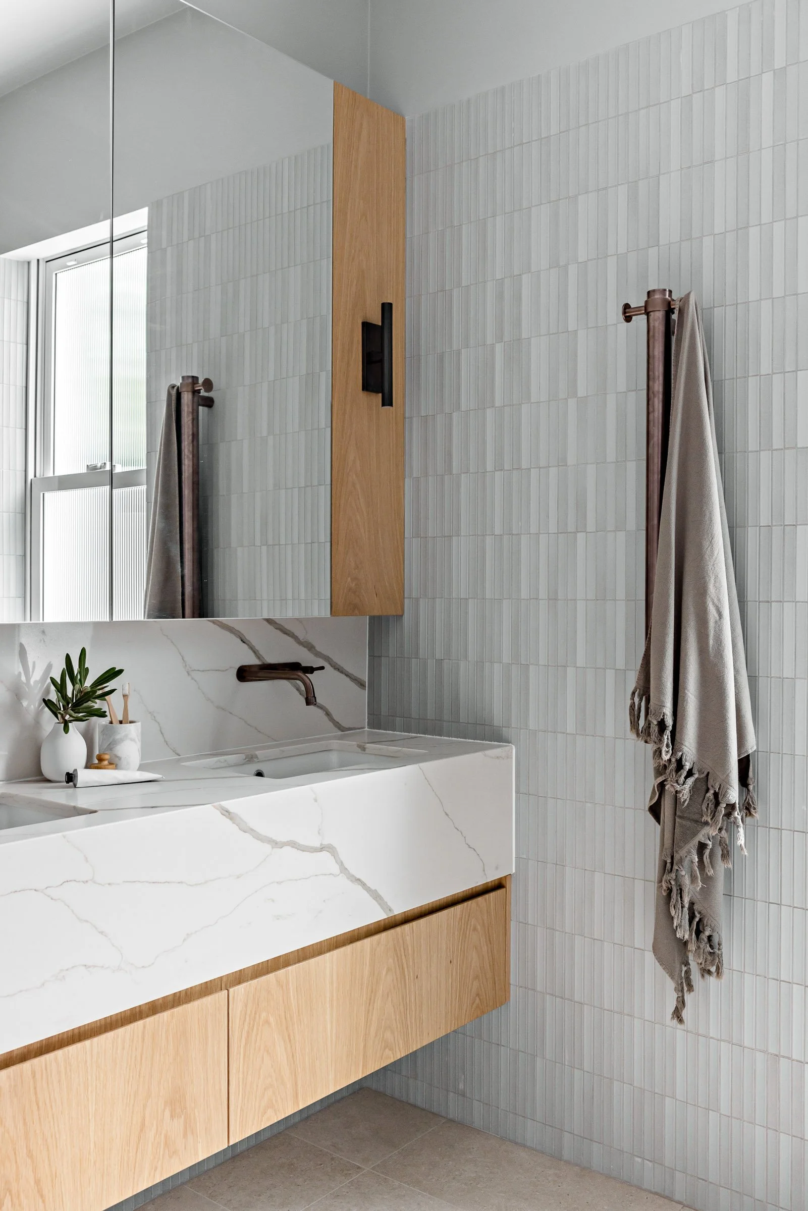 Modern coastal bathroom design